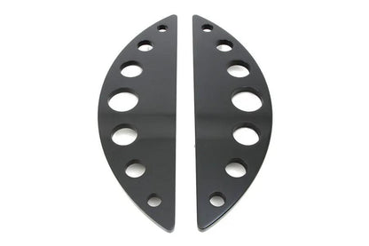 Wyatt Gatling Driver Black Half Moon Footboard Set with Holes – Fits 1980-1989 Harley Davidson FLT by Wyatt Gatling