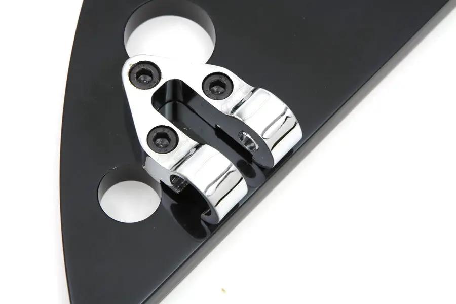 Wyatt Gatling Driver Black Half Moon Footboard Set with Holes – Fits 1980-1989 Harley Davidson FLT by Wyatt Gatling