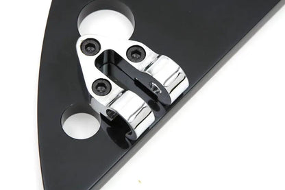 Wyatt Gatling Driver Black Half Moon Footboard Set with Holes – Fits 1980-1989 Harley Davidson FLT by Wyatt Gatling