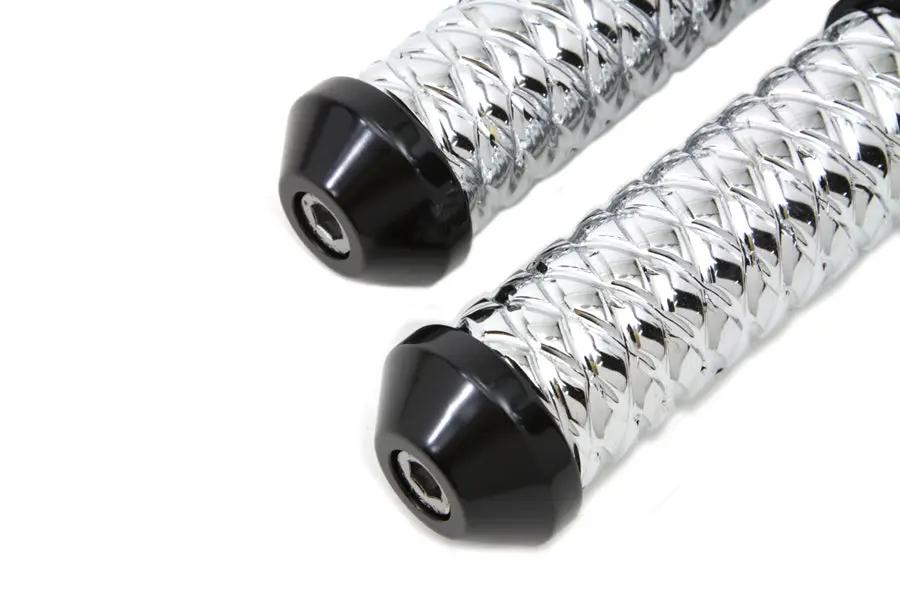 Wyatt Gatling Chrome Bullet Style Footpeg Set with Black Ends - Part 8717 by Wyatt Gatling