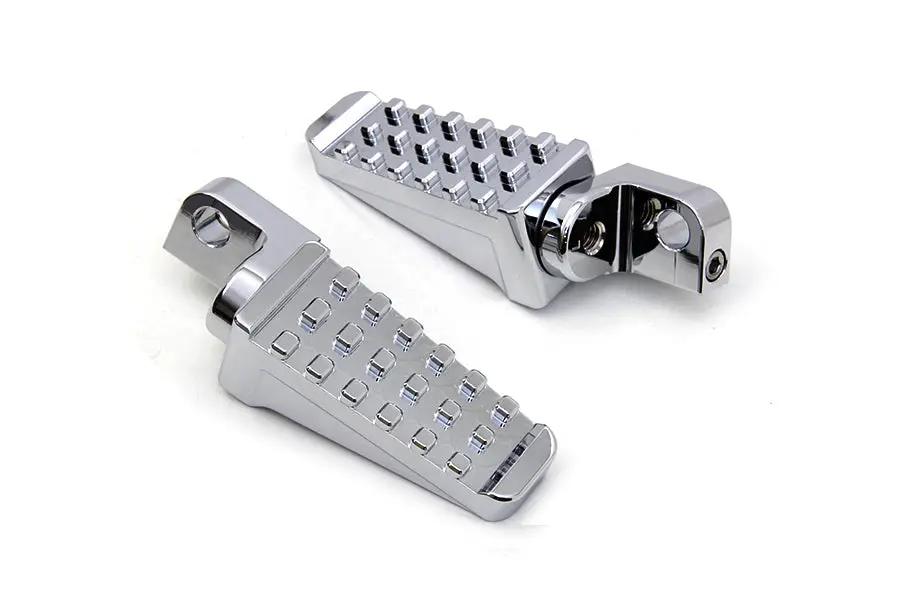 Wyatt Gatling Chrome Racer Style Footpeg Set - Adjustable Mounting Block for Motorcycles by Wyatt Gatling