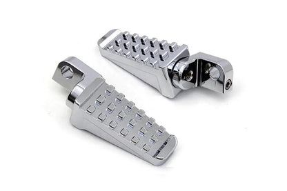 Wyatt Gatling Chrome Racer Style Footpeg Set - Adjustable Mounting Block for Motorcycles by Wyatt Gatling