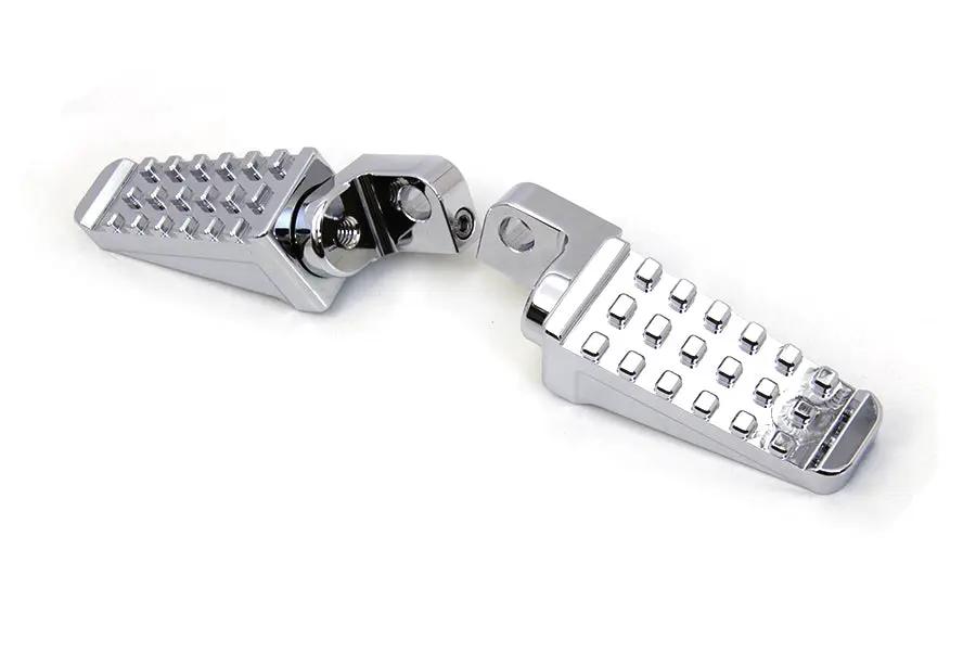 Wyatt Gatling Chrome Racer Style Footpeg Set - Adjustable Mounting Block for Motorcycles by Wyatt Gatling