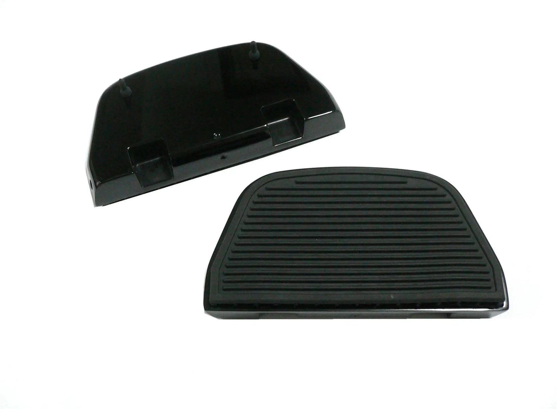 Wyatt Gatling Black Rear Ribbed Passenger Footboard Kit for Harley Davidson FLT by Wyatt Gatling