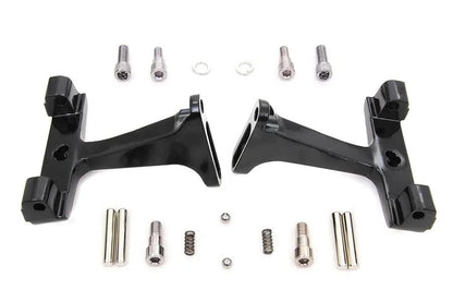 V-Twin Black Passenger Footboard Mount Kit for Harley Davidson FLT (Part #77397B) by V-Twin
