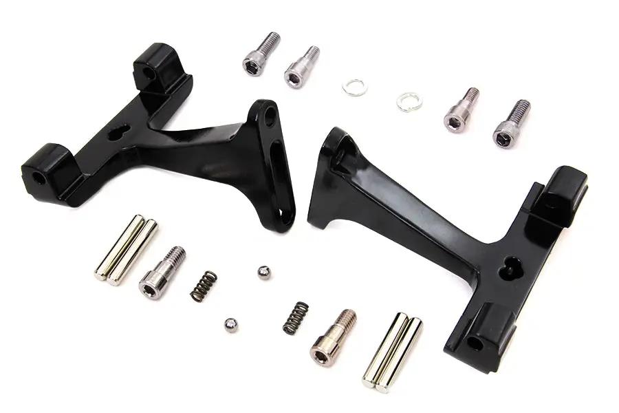 V-Twin Black Passenger Footboard Mount Kit for Harley Davidson FLT (Part #77397B) by V-Twin