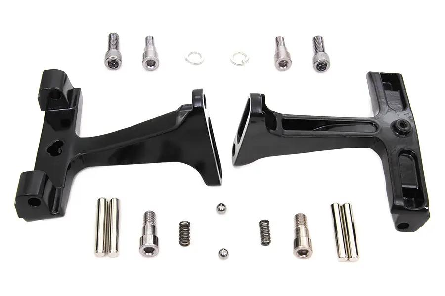 V-Twin Black Passenger Footboard Mount Kit for Harley Davidson FLT (Part #77397B) by V-Twin