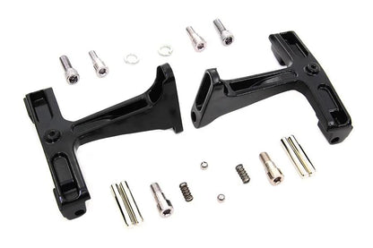 V-Twin Black Passenger Footboard Mount Kit for Harley Davidson FLT (Part #77397B) by V-Twin