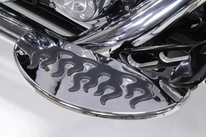 Wyatt Gatling Driver Footboard Set with Flame Design for Harley Davidson FLT (Part #8421) by Wyatt Gatling