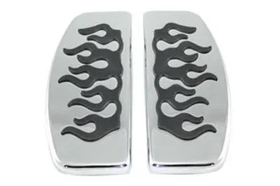 Wyatt Gatling 8424 Driver Footboard Set with Flame Design for Harley Davidson FL (1940-1949) by Wyatt Gatling