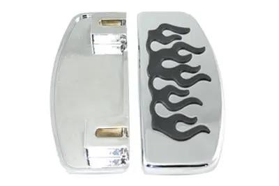 Wyatt Gatling 8424 Driver Footboard Set with Flame Design for Harley Davidson FL (1940-1949) by Wyatt Gatling
