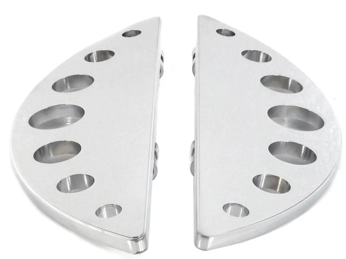 Wyatt Gatling Driver Chrome Half Moon Footboard Set Part #8413 for Harley Davidson FLT (1980-1989) by Wyatt Gatling
