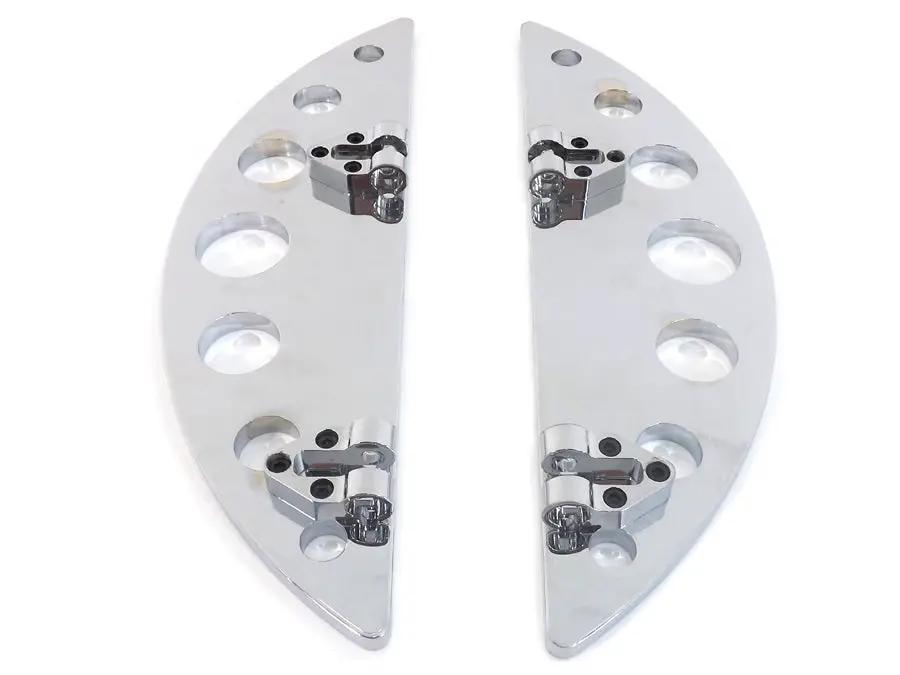 Wyatt Gatling Driver Chrome Half Moon Footboard Set Part #8413 for Harley Davidson FLT (1980-1989) by Wyatt Gatling