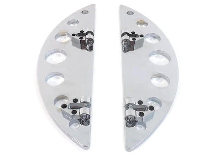 Wyatt Gatling Driver Chrome Half Moon Footboard Set Part #8413 for Harley Davidson FLT (1980-1989) by Wyatt Gatling