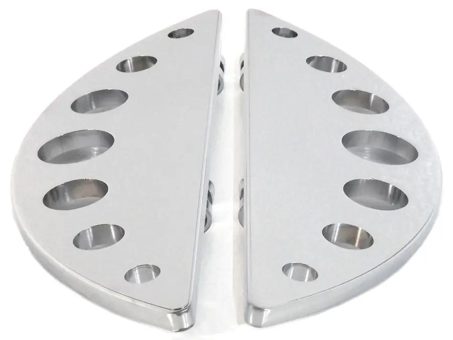 Wyatt Gatling Driver Chrome Half Moon Footboard Set Part #8413 for Harley Davidson FLT (1980-1989) by Wyatt Gatling