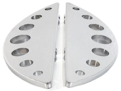 Wyatt Gatling Driver Chrome Half Moon Footboard Set Part #8413 for Harley Davidson FLT (1980-1989) by Wyatt Gatling