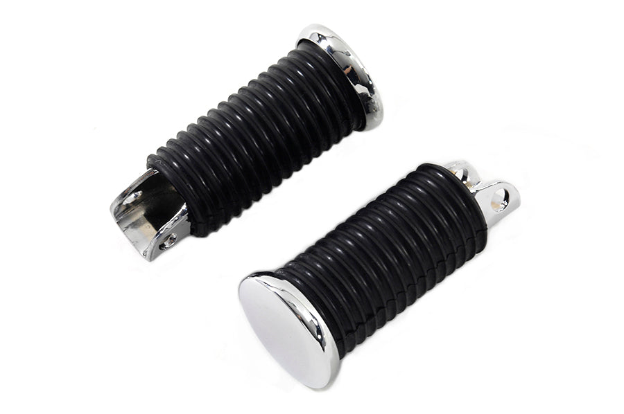 Wyatt Gatling Rubber Style Driver Footpeg Set with Chrome End Caps
