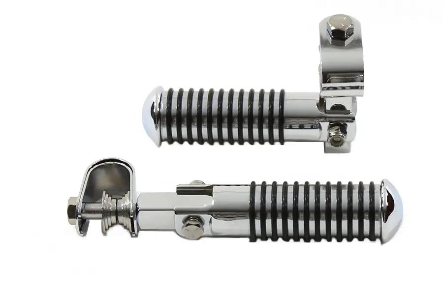 V-Twin O-Ring Style Footpeg Set Chrome with Adjustable Clamps - Part 04726 by V-Twin