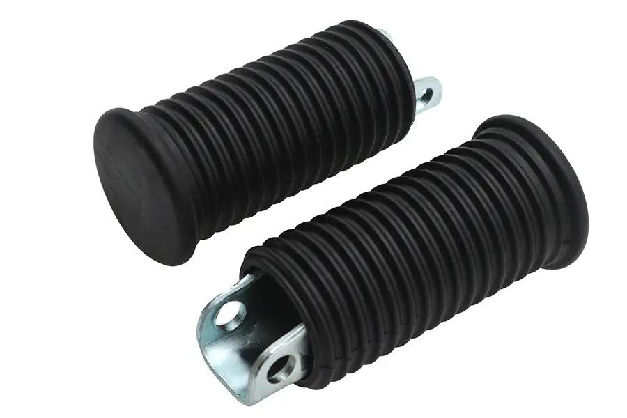 Wyatt Gatling Replica Female End Mount Footpeg Set with Zinc Plating and Black Rubber Covers by Wyatt Gatling