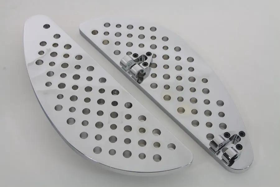 Wyatt Gatling Driver Chrome Half Moon Footboard Set Part #8907 for Harley Davidson FLT (1980-1989) by Wyatt Gatling