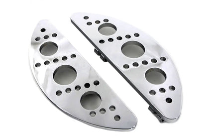 Wyatt Gatling Driver Chrome Drilled Half Moon Footboard Set (Part No. 8845) for Harley Davidson FLST 1986-1995 by Wyatt Gatling