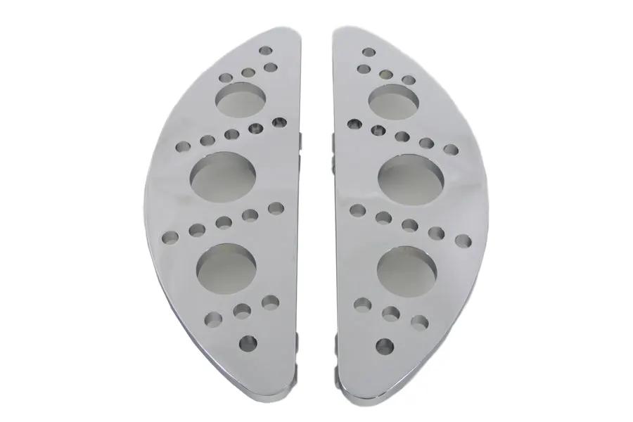 Wyatt Gatling Driver Chrome Drilled Half Moon Footboard Set (Part No. 8845) for Harley Davidson FLST 1986-1995 by Wyatt Gatling