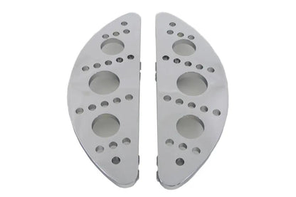 Wyatt Gatling Driver Chrome Drilled Half Moon Footboard Set (Part No. 8845) for Harley Davidson FLST 1986-1995 by Wyatt Gatling