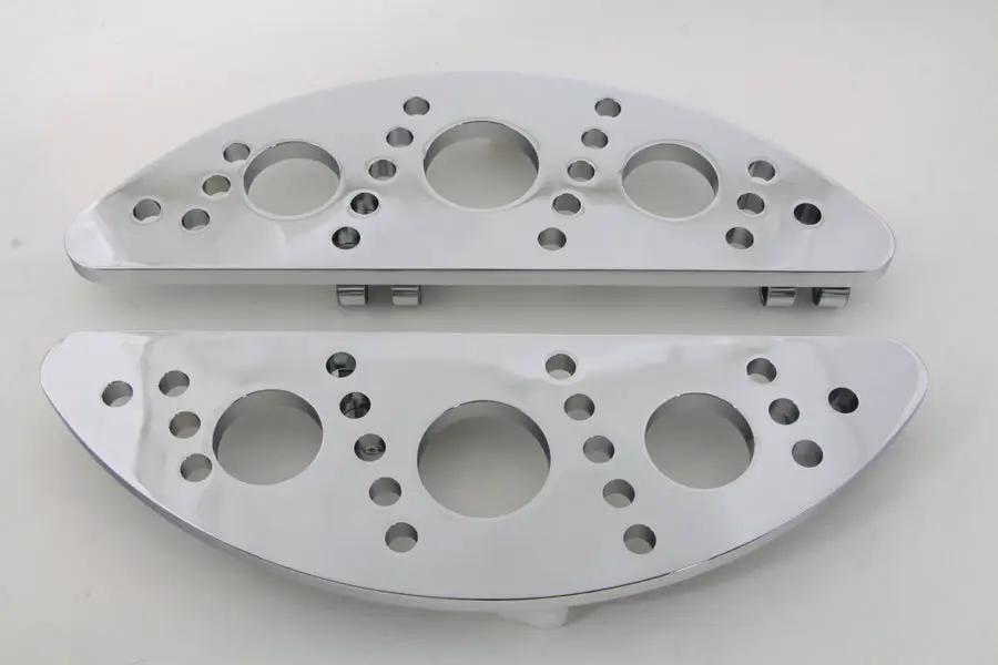 Wyatt Gatling Driver Chrome Drilled Half Moon Footboard Set (Part No. 8845) for Harley Davidson FLST 1986-1995 by Wyatt Gatling