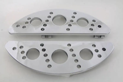 Wyatt Gatling Driver Chrome Drilled Half Moon Footboard Set (Part No. 8845) for Harley Davidson FLST 1986-1995 by Wyatt Gatling