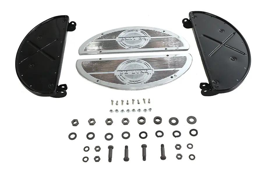 V-Twin Half Moon Footboard Set in Black for Harley Davidson U Models by V-Twin