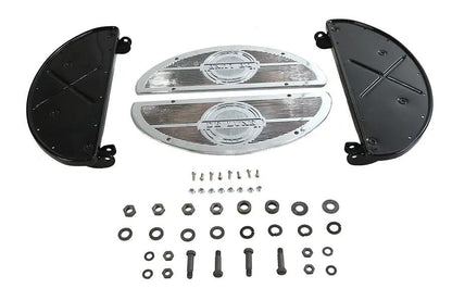 V-Twin Half Moon Footboard Set in Black for Harley Davidson U Models by V-Twin