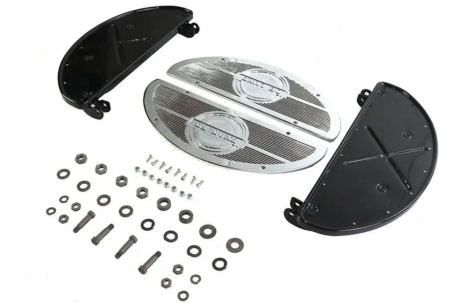 V-Twin Half Moon Footboard Set in Black for Harley Davidson U Models by V-Twin