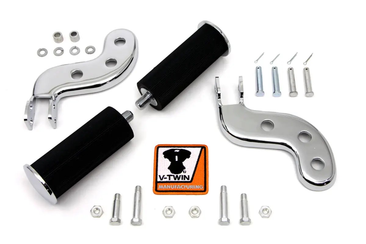 V-Twin Buddy Seat Footpeg Set Chrome for Harley Davidson FL 1941-1950 by V-Twin