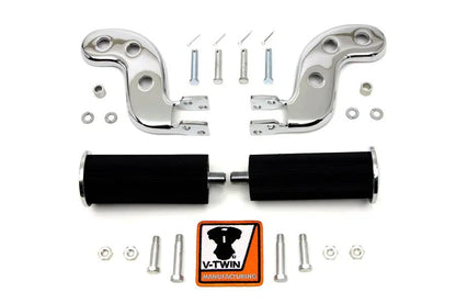 V-Twin Buddy Seat Footpeg Set Chrome for Harley Davidson FL 1941-1950 by V-Twin