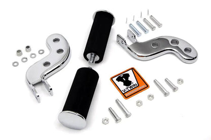 V-Twin Buddy Seat Footpeg Set Chrome for Harley Davidson FL 1941-1950 by V-Twin