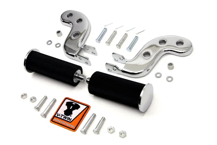 V-Twin Buddy Seat Footpeg Set Chrome for Harley Davidson FL 1941-1950 by V-Twin