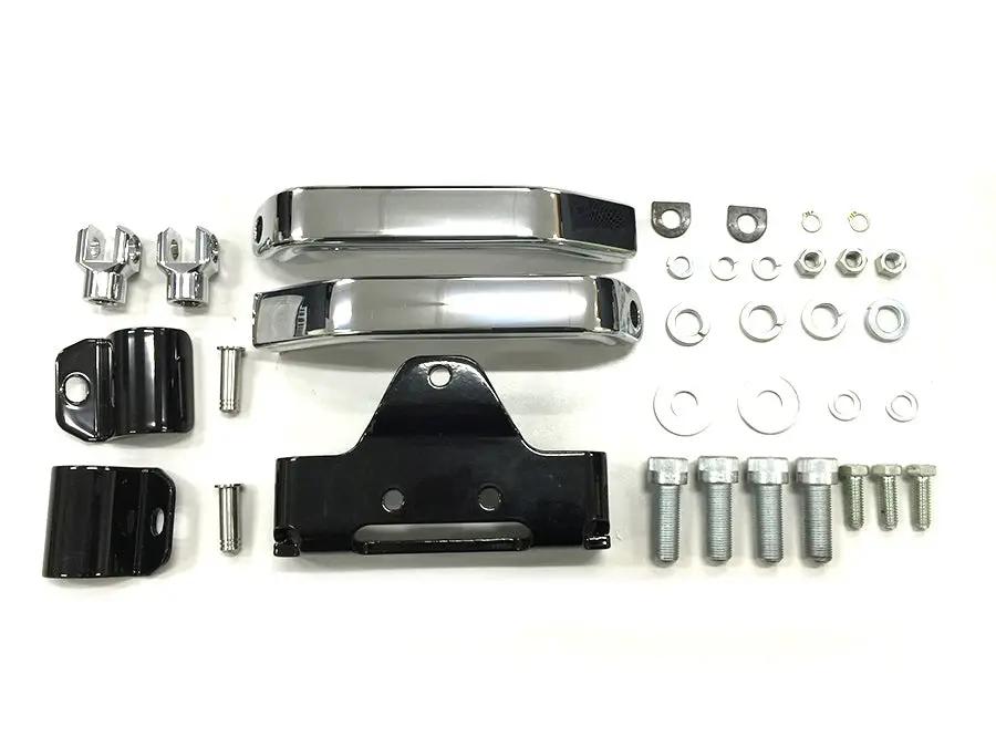 Wyatt Gatling Highway Bar Kit for Harley Davidson FLST Models - Chrome Extension Bars with Black Mount Clamp by Wyatt Gatling