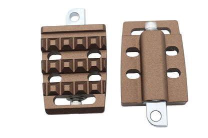 V-Twin Bronx Passenger Footpeg Set Bronze – Durable Alloy Construction with Steel Mounting Shaft by V-Twin