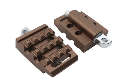 V-Twin Bronx Passenger Footpeg Set Bronze – Durable Alloy Construction with Steel Mounting Shaft by V-Twin