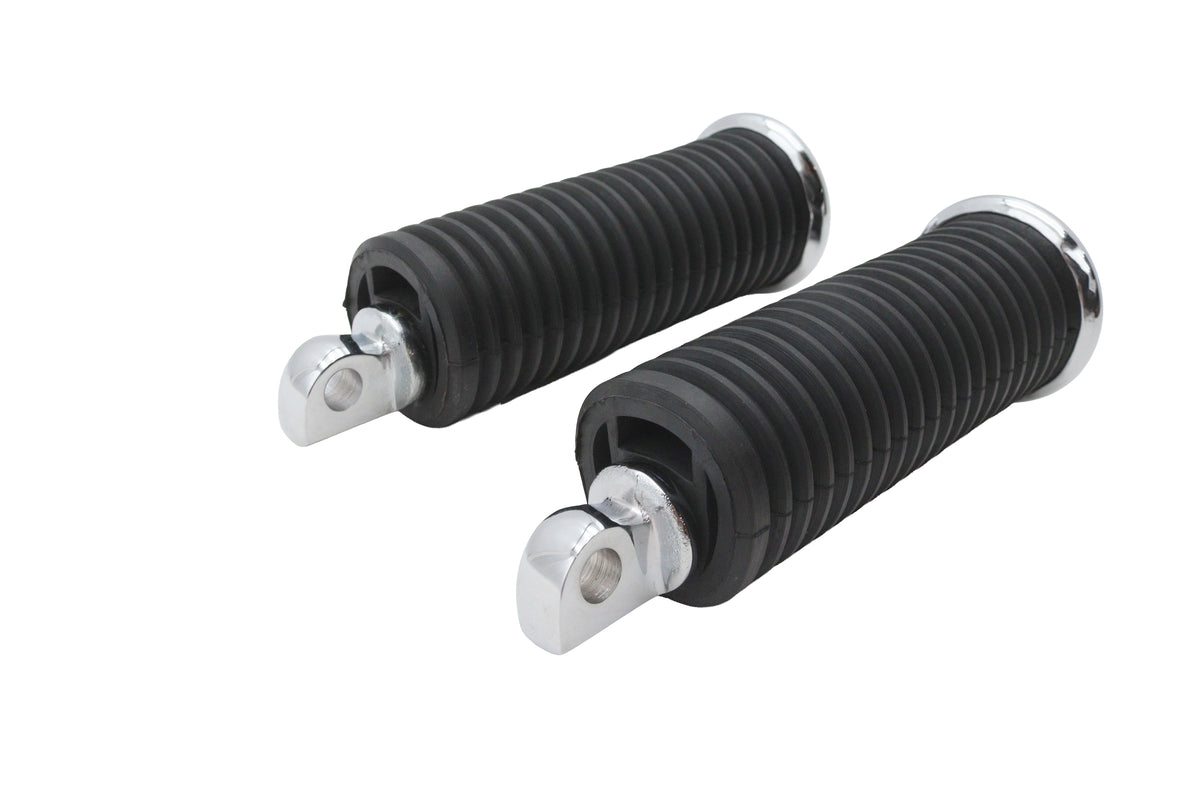 V-Twin 64259 Large Male Footpeg Set with Black Rubber Finish