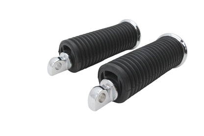 V-Twin 64259 Large Male Footpeg Set with Black Rubber Finish