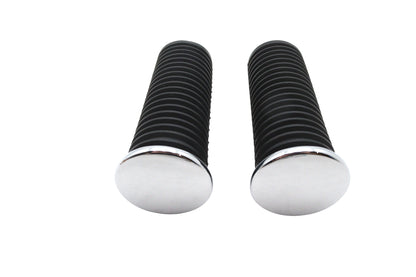 V-Twin 64259 Large Male Footpeg Set with Black Rubber Finish