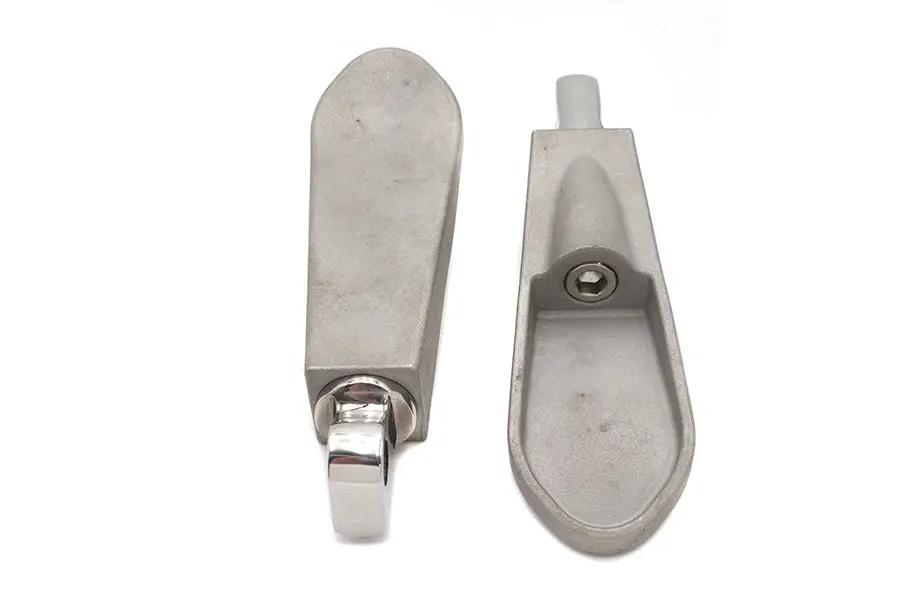 V-Twin Chrome Spoon Footpeg Set with 1/2 Inch-20 Threads and Zinc Mount Block Bolt by V-Twin