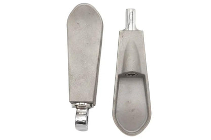V-Twin Chrome Spoon Footpeg Set with 1/2 Inch-20 Threads and Zinc Mount Block Bolt by V-Twin