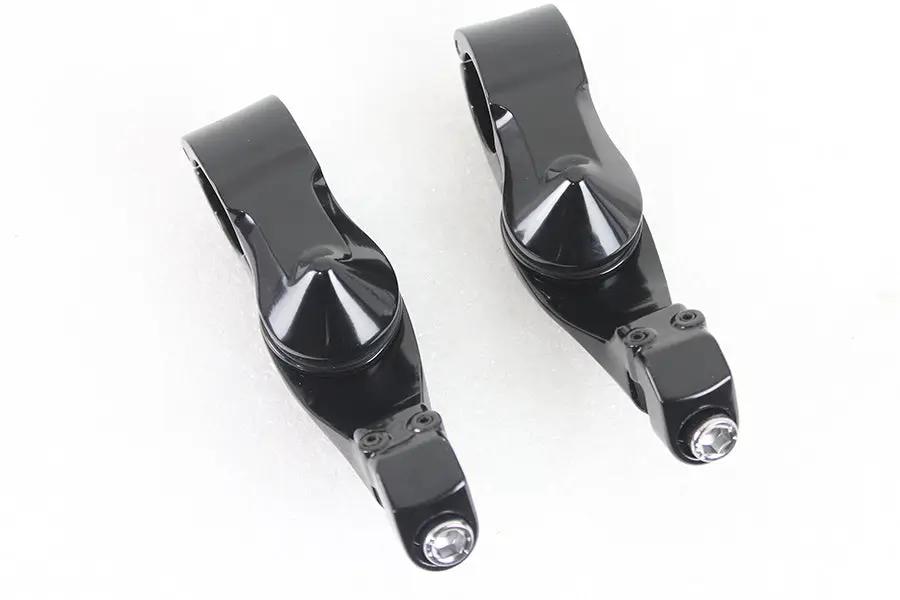 Wyatt Gatling 77461B Short Angled Footpeg Mount Kit with 1-1/4 Inch Clamps for Harley Davidson FLT by Wyatt Gatling