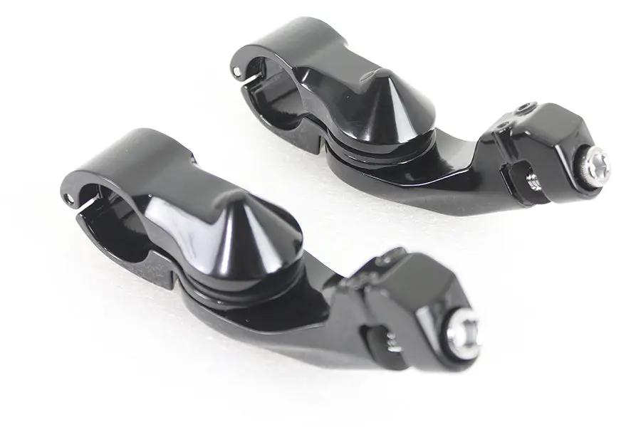 Wyatt Gatling 77461B Short Angled Footpeg Mount Kit with 1-1/4 Inch Clamps for Harley Davidson FLT by Wyatt Gatling