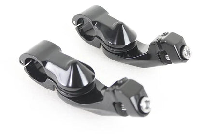 Wyatt Gatling 77461B Short Angled Footpeg Mount Kit with 1-1/4 Inch Clamps for Harley Davidson FLT by Wyatt Gatling
