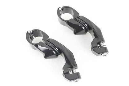 Wyatt Gatling 77461B Short Angled Footpeg Mount Kit with 1-1/4 Inch Clamps for Harley Davidson FLT by Wyatt Gatling