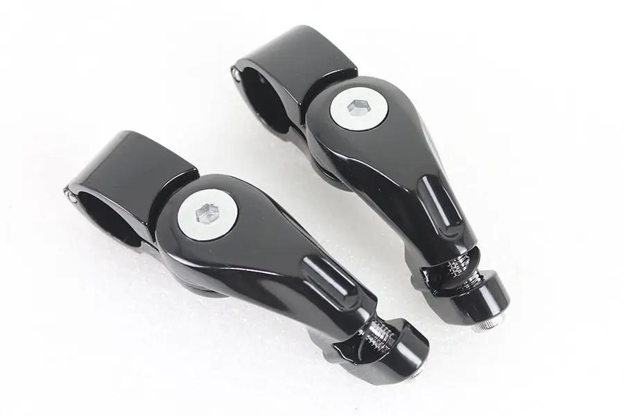 Wyatt Gatling 77461B Short Angled Footpeg Mount Kit with 1-1/4 Inch Clamps for Harley Davidson FLT by Wyatt Gatling