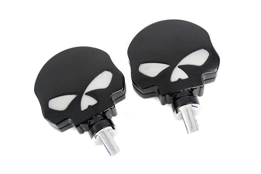 Skull Highway Footpeg Set Black for Motorcycles – Part Number 63364B by Brand by V-Twin